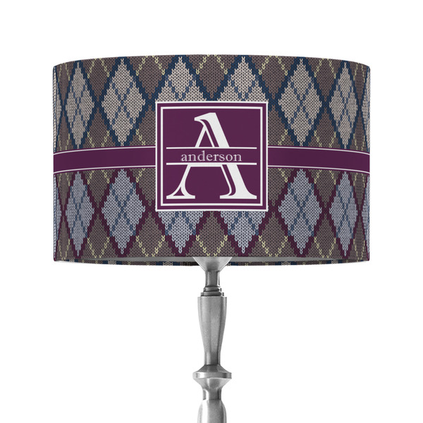 Custom Knit Argyle 12" Drum Lamp Shade - Fabric (Personalized)