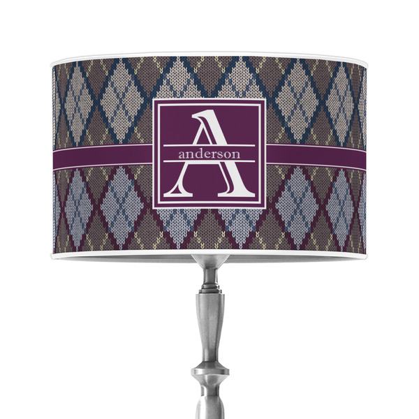 Custom Knit Argyle 12" Drum Lamp Shade - Poly-film (Personalized)