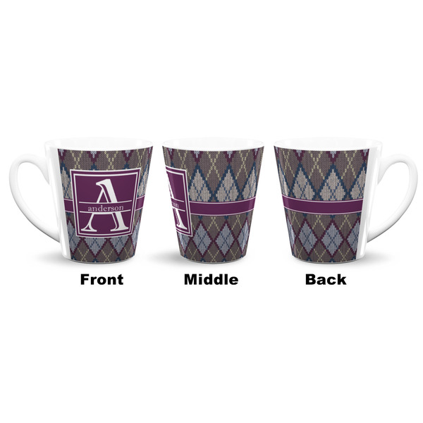 Knit Argyle 12 Oz Latte Mug - Approval