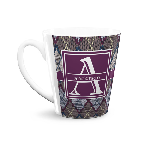 Knit Argyle 12 Oz Latte Mug - Front