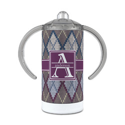 Knit Argyle 12 oz Stainless Steel Sippy Cup (Personalized)