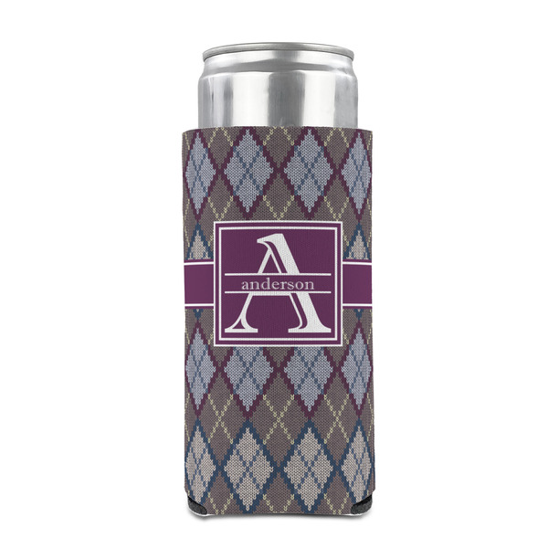 Knit Argyle 12oz Tall Can Sleeve - FRONT (on can)