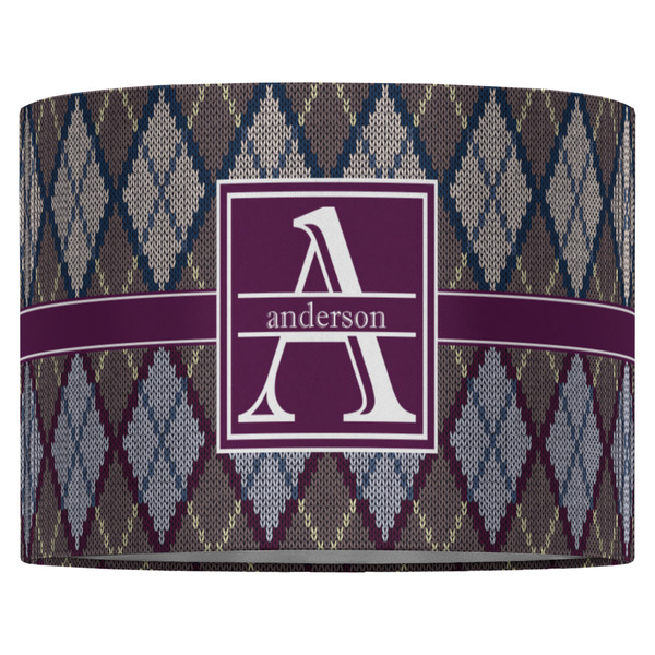 Knit Argyle 16" Drum Lampshade - FRONT (Fabric)