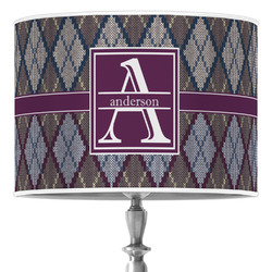 Knit Argyle 16" Drum Lamp Shade - Poly-film (Personalized)