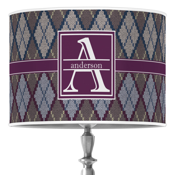 Custom Knit Argyle 16" Drum Lamp Shade - Poly-film (Personalized)