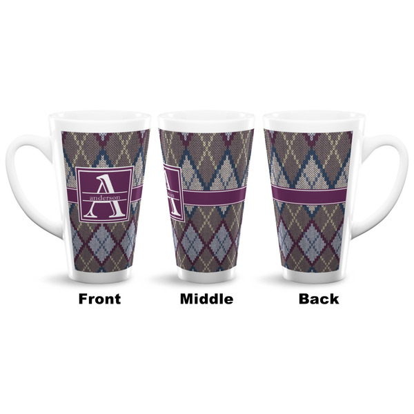 Knit Argyle 16 Oz Latte Mug - Approval