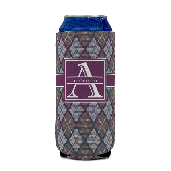 Knit Argyle 16oz Can Sleeve - FRONT (on can)