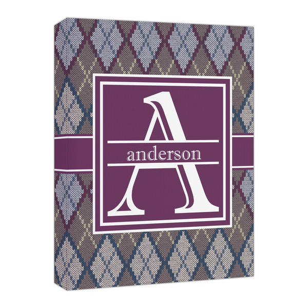 Custom Knit Argyle Canvas Print - 16x20 (Personalized)