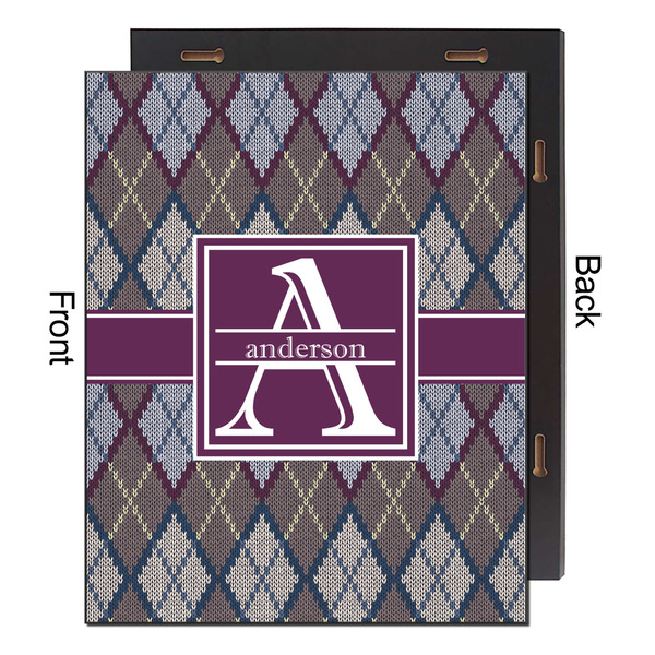 Knit Argyle 16x20 Wood Print - Front & Back View