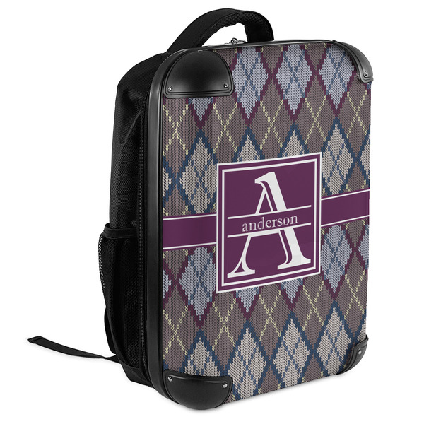 Knit Argyle 18" Hard Shell Backpacks - ANGLED VIEW