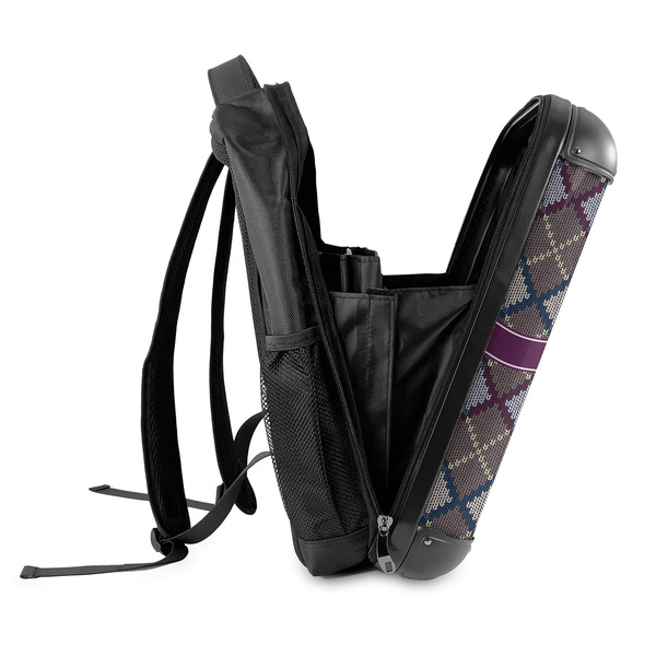 Knit Argyle 18" Hard Shell Backpacks - SIDE OPEN