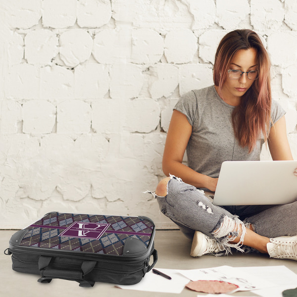 Knit Argyle 18" Laptop Briefcase - LIFESTYLE