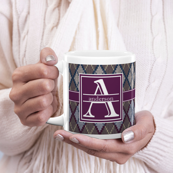 Knit Argyle 20oz Coffee Mug - LIFESTYLE