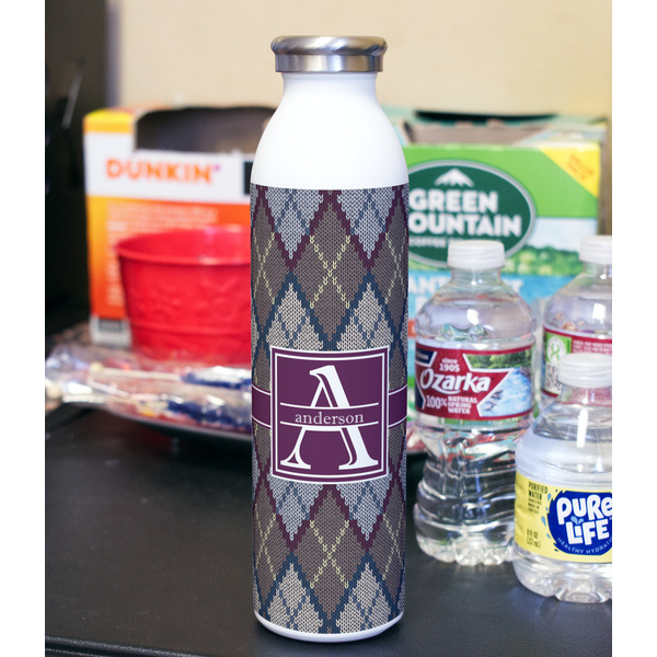 Knit Argyle 20oz Water Bottles - Full Print - In Context