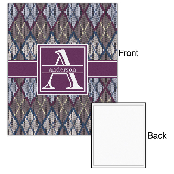 Knit Argyle 20x24 - Matte Poster - Front & Back