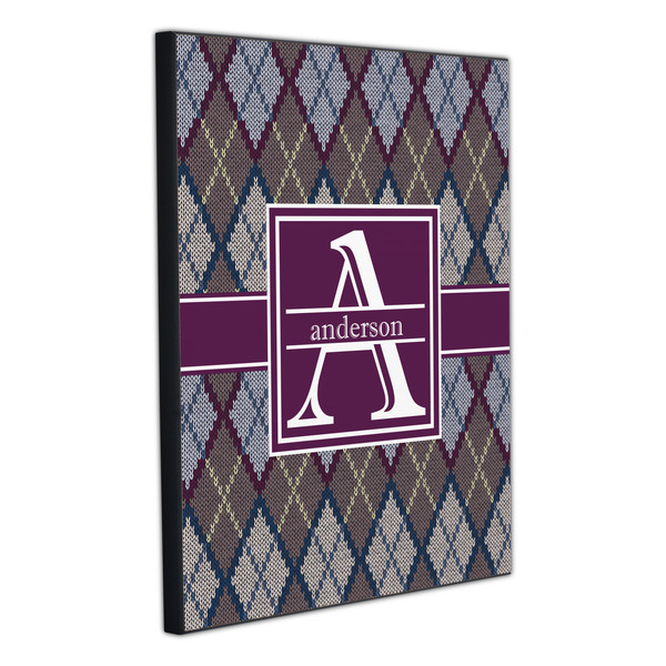 Knit Argyle 20x24 Wood Print - Angle View