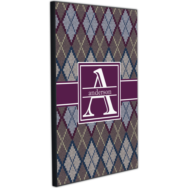 Knit Argyle 20x30 Wood Print - Angle View