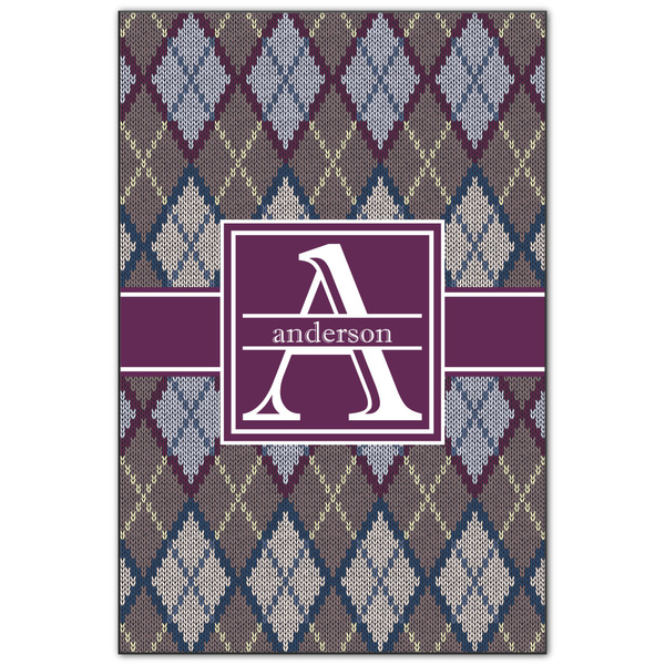 Custom Knit Argyle Wood Print - 20x30 (Personalized)