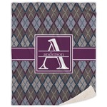 Knit Argyle Sherpa Throw Blanket (Personalized)