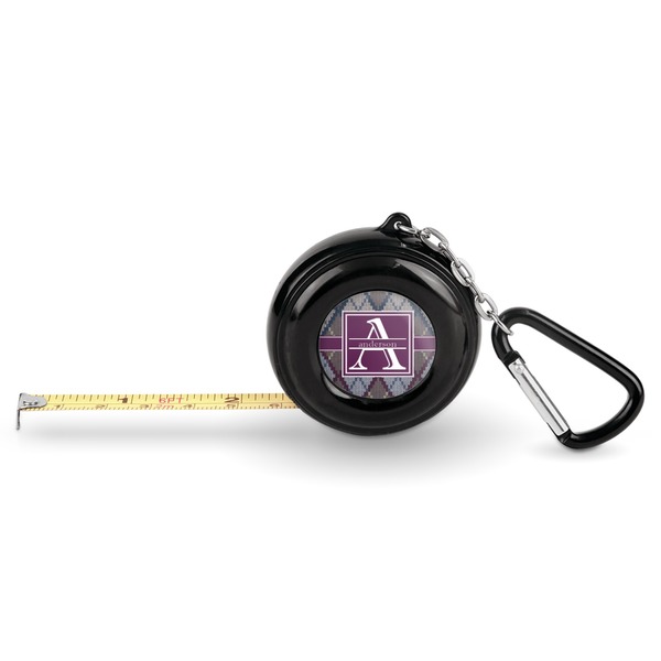 Custom Knit Argyle Pocket Tape Measure - 6 Ft w/ Carabiner Clip (Personalized)