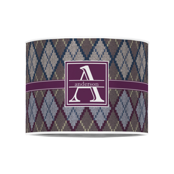 Knit Argyle 8" Drum Lampshade - FRONT (Poly Film)