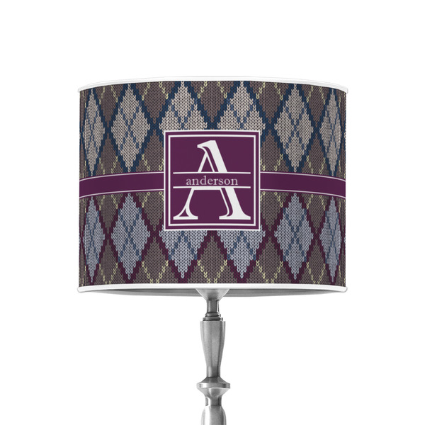 Knit Argyle 8" Drum Lampshade - ON STAND (Poly Film)