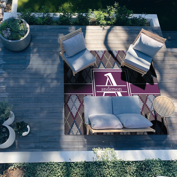 Knit Argyle 8'x10' Patio Rug - In context