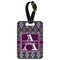 Knit Argyle Metal Luggage Tag w/ Name and Initial