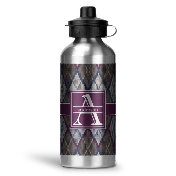 Custom Knit Argyle Water Bottles - 20 oz - Aluminum (Personalized)