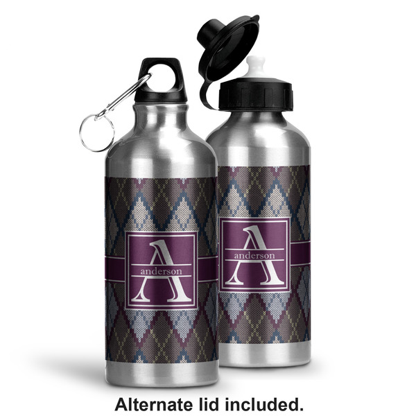 Knit Argyle Aluminum Water Bottle - Alternate lid options