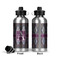 Knit Argyle Aluminum Water Bottle - Front and Back