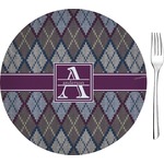 Knit Argyle 8" Glass Appetizer / Dessert Plates - Single or Set (Personalized)