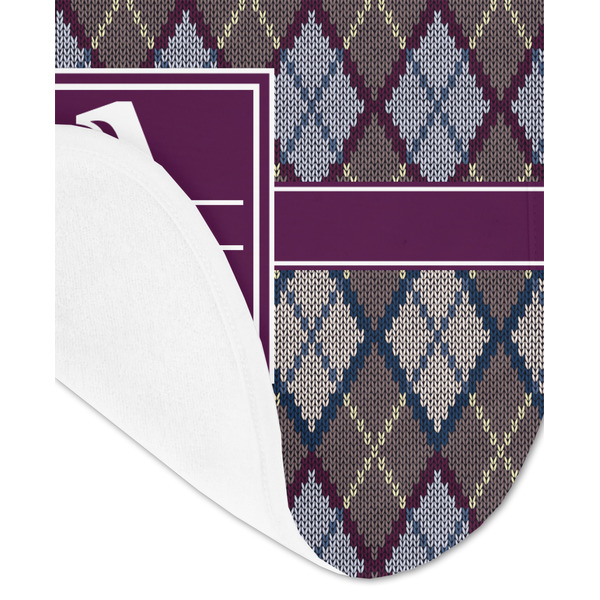 Knit Argyle Baby Bib - AFT detail