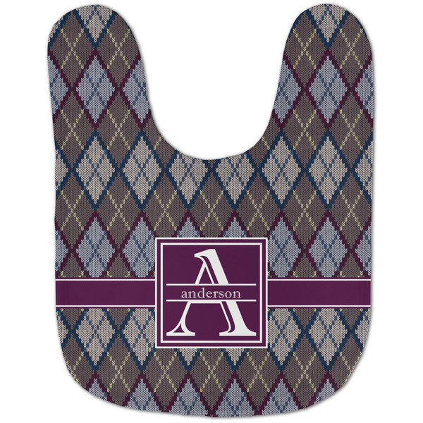 Knit Argyle Baby Bib - AFT flat