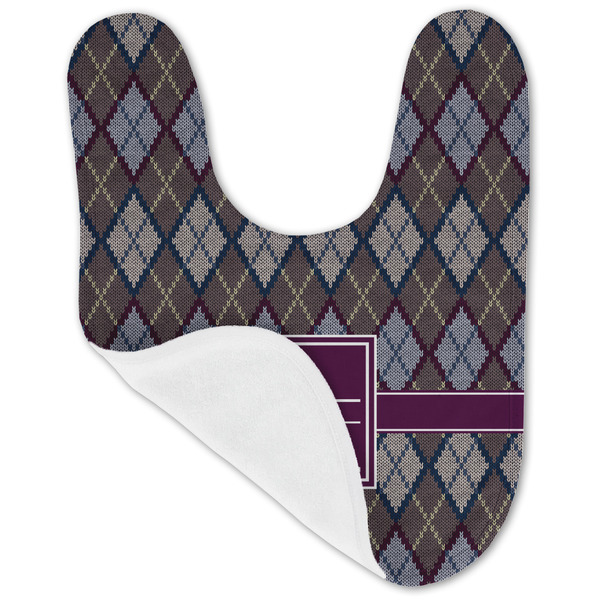 Knit Argyle Baby Bib - AFT folded