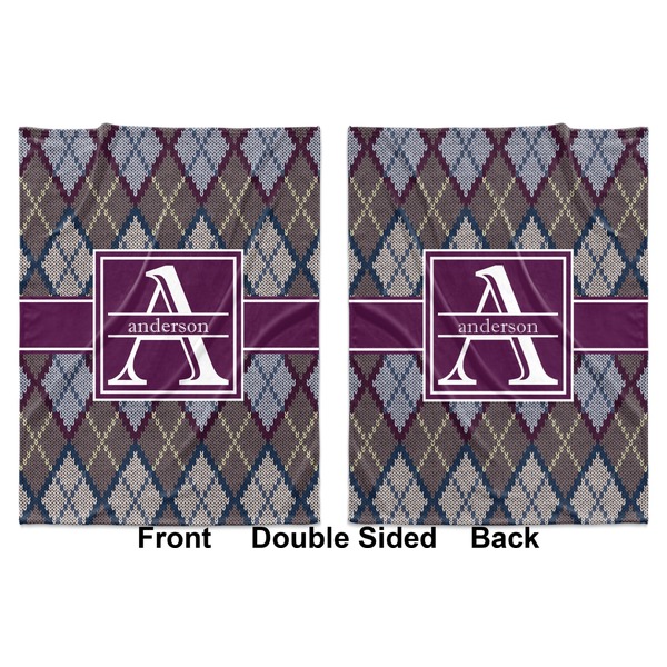 Knit Argyle Baby Blanket (Double Sided - Printed Front and Back)