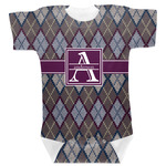 Knit Argyle Baby Bodysuit 3-6 w/ Name and Initial