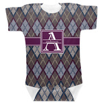 Knit Argyle Baby Bodysuit 0-3 w/ Name and Initial