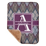 Knit Argyle Sherpa Baby Blanket - 30" x 40" w/ Name and Initial