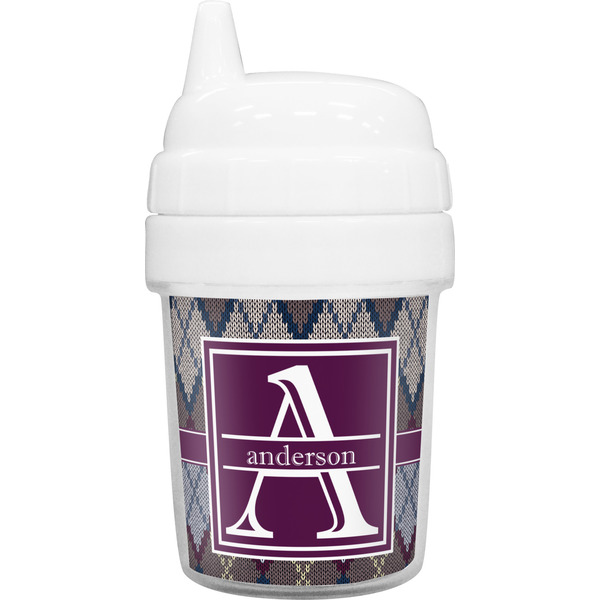 Custom Knit Argyle Baby Sippy Cup (Personalized)