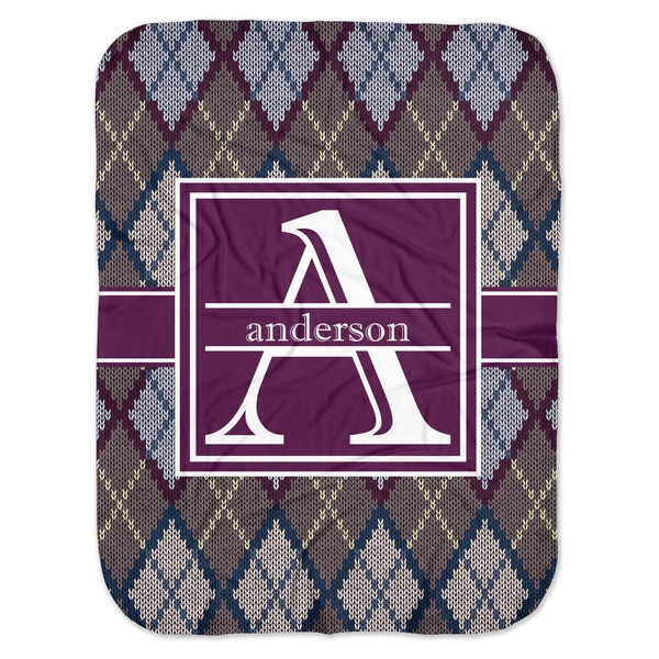 Custom Knit Argyle Baby Swaddling Blanket (Personalized)