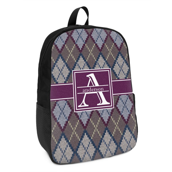 Custom Knit Argyle Kids Backpack (Personalized)