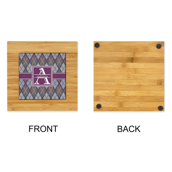 Knit Argyle Bamboo Trivet with 6" Tile - APPROVAL