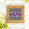 Knit Argyle Bamboo Trivet with 6" Tile - LIFESTYLE
