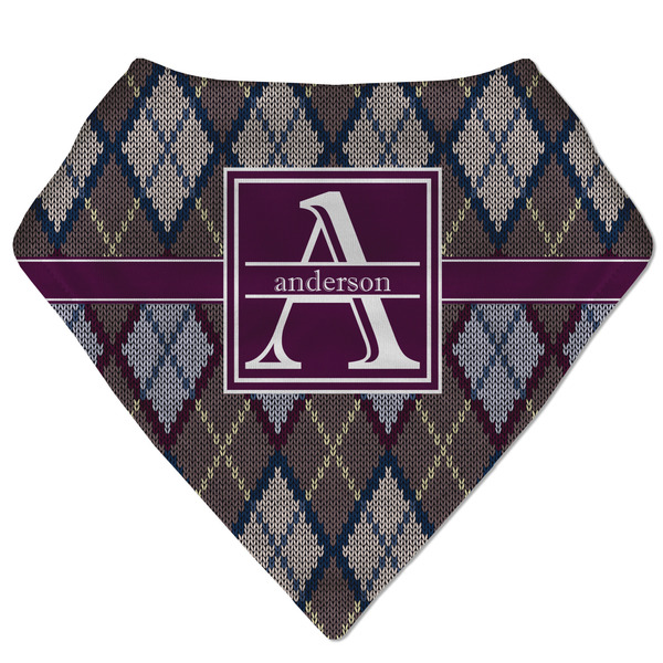Custom Knit Argyle Bandana Bib (Personalized)
