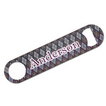 Knit Argyle Bar Bottle Opener w/ Name and Initial