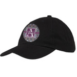 Knit Argyle Baseball Cap - Black (Personalized)