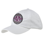 Knit Argyle Baseball Cap - White (Personalized)