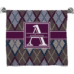 Knit Argyle Bath Towel (Personalized)