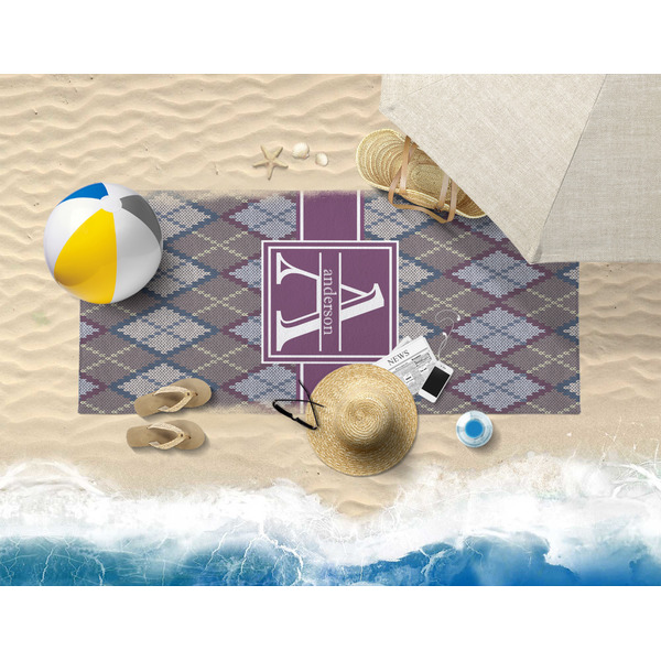 Knit Argyle Beach Towel Lifestyle